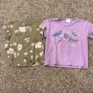 Floral and Butterfly Kids T-Shirts Set 2t